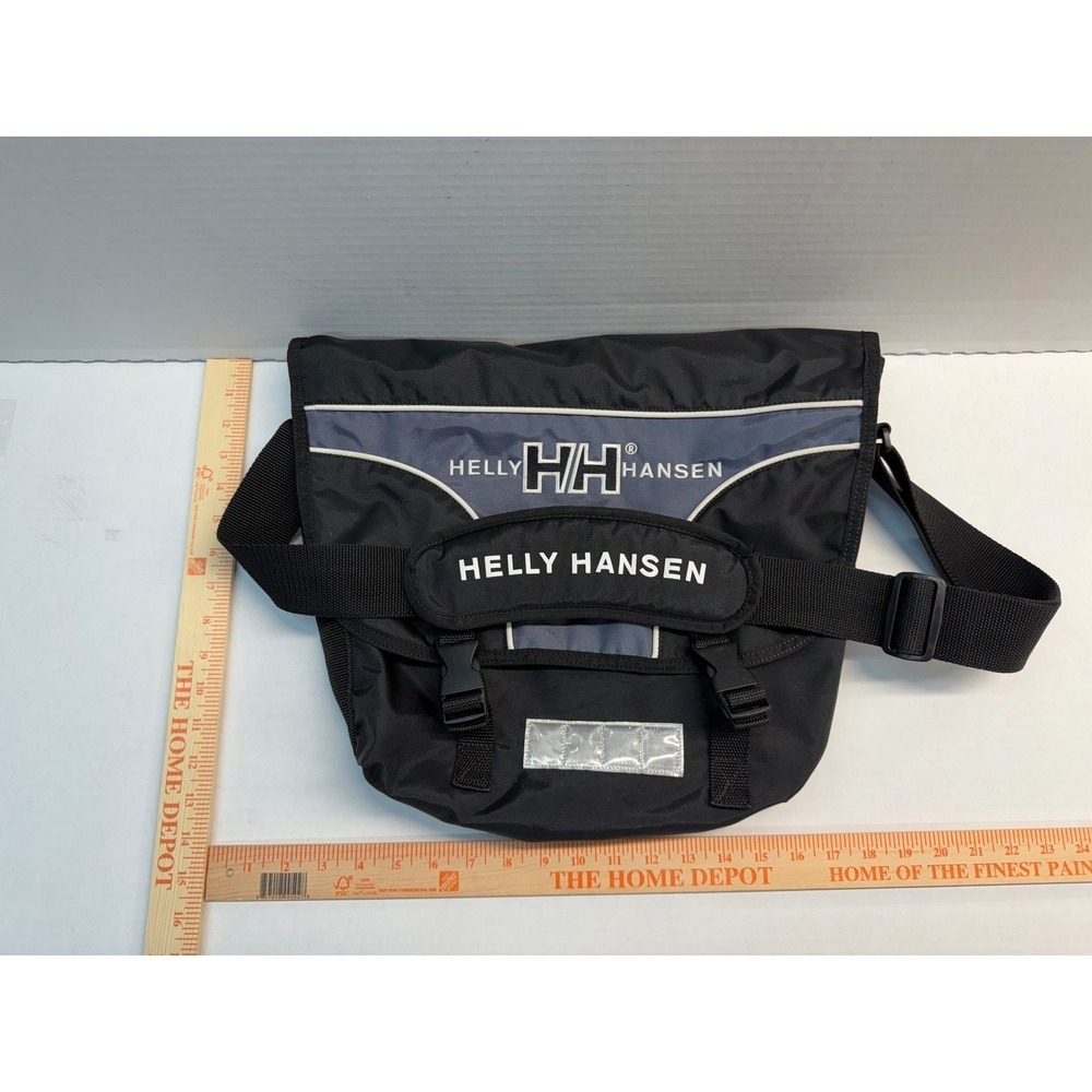 Helly Hansen Vintage Messenger Bag Black Grey Nylon Crossbody Shoulder Techwear